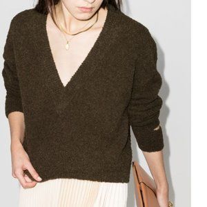 Tibi Alpaca V Neck Sweater, L